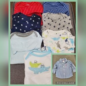 Long-sleeve onesies & shirt 6 month